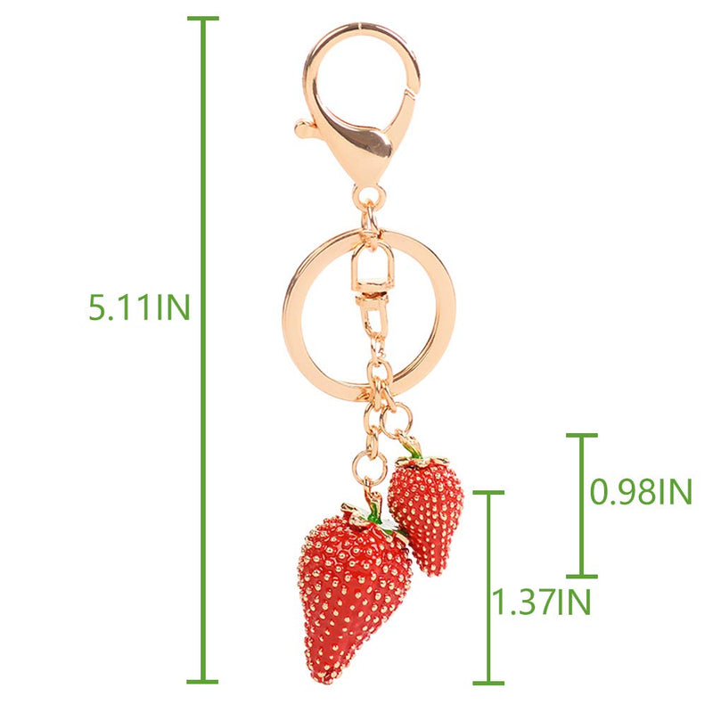 Grtdrm Lovely Fruits Shape Crystal Rhinestone Sparkling Keychain Bag Pendant Handbag Charm for Women Girls - BeesActive Australia