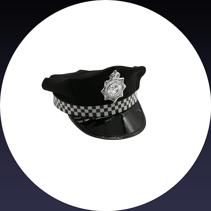 [APOSITV] Police Hat, Women's Police Hat, Cheek Pattern, Black, Police Officer, Women's Police Officer, Cosplay - BeesActive Australia