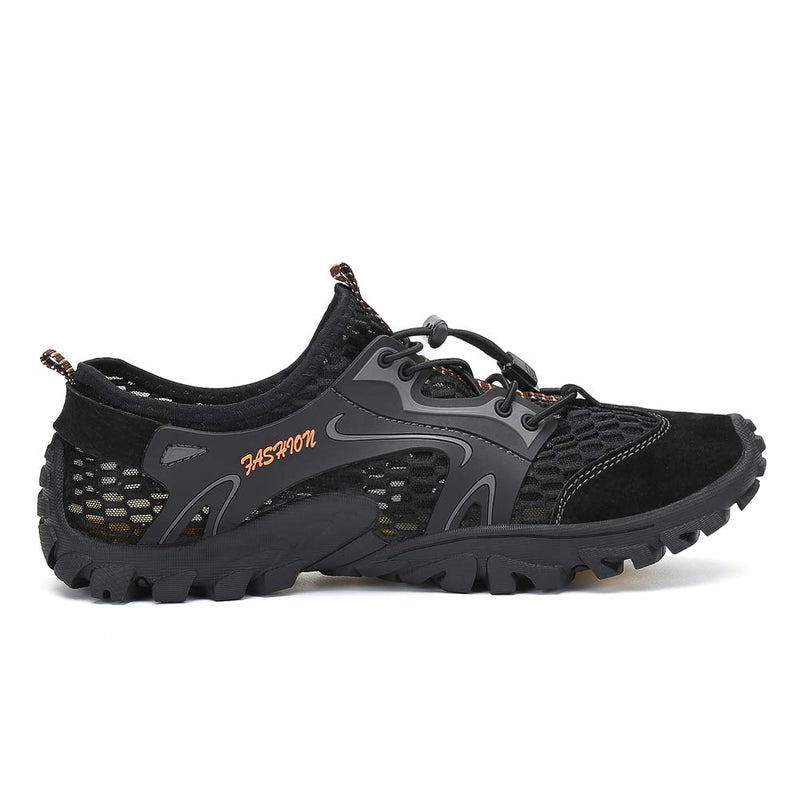 FLARUT Men's Sandals Barefoot Hiking Shoes Quick Dry Breathable Mesh Lightweight Outdoor Training Water Walking Shoes 10 B-black - BeesActive Australia