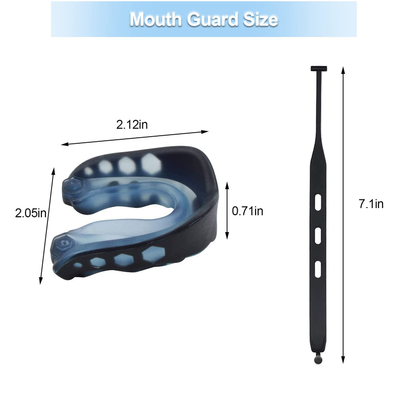 Harewu 2Pcs American Football Mouth Guard with Strap and Case，Professional Sports Mouth Guard for American Football, Basketball, Hockey, Soccer, Boxing, Wrestling and Most Other Sports - BeesActive Australia