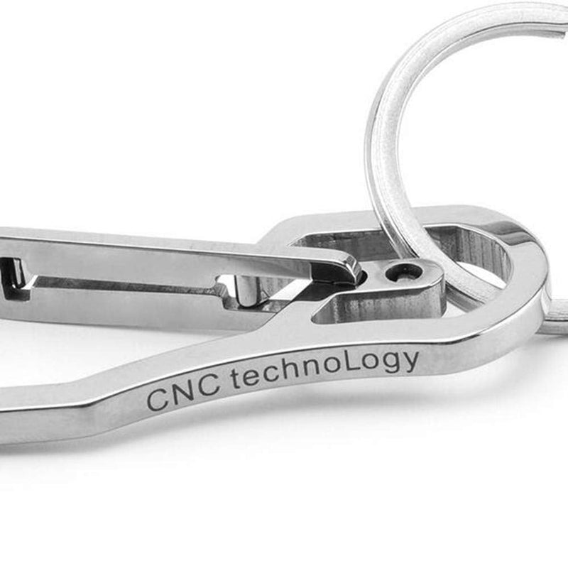Alsmiley Carabiner Clip Retractable Ring Set Titanium KeyChain Quick Release Hooks for Men Women 1 Pack Black - BeesActive Australia