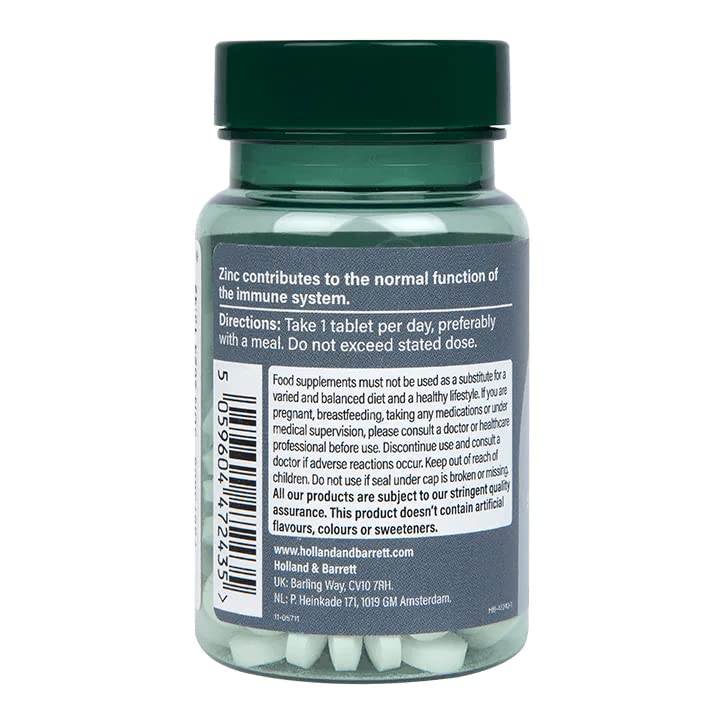 Holland and Barrett Zinc 15mg 120 Count | Zinc Supplements | Suitable for Vegetarians - BeesActive Australia