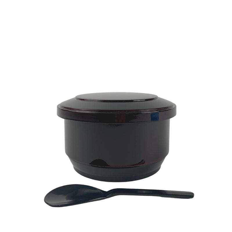 JapanBargain 4777, Rice Serving Bowl with Lid and Rice Paddle Spoon Japanese Ohitsu Container Made in Japan, Burgundy Color, Serving 4-6 People Large - BeesActive Australia