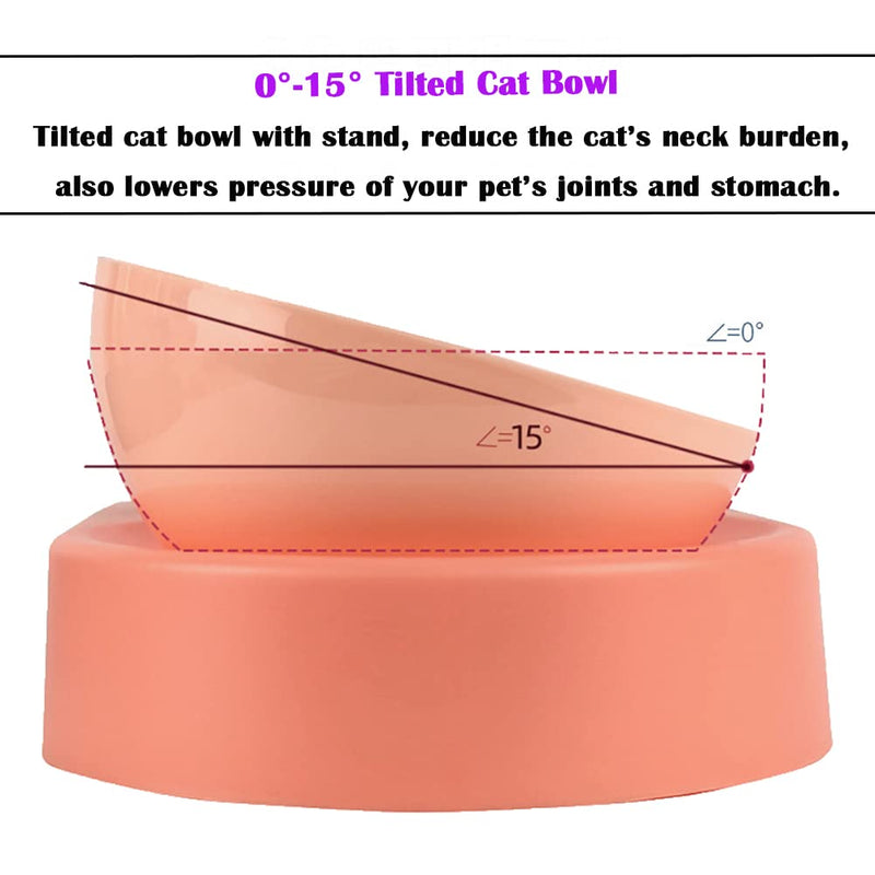 Raised Cat Bowls with Automatic Water Dispenser Bottle, Elevated 0°-15°Adjustable Tilted Pet Food Water Feeder Bowls Stress-Free Suit for Cats Dogs Large Water Supply: 680ml/23oz Orange - BeesActive Australia