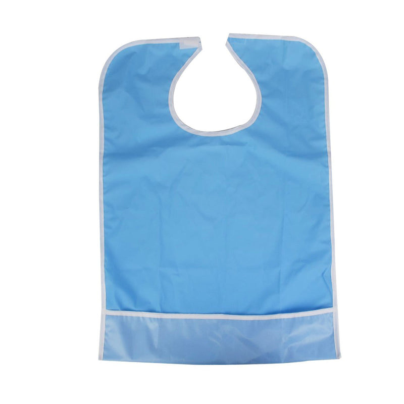 NUOLUX Bib for Elderly Waterproof Mealtime Bib Protector Aid Apron (Light Blue) 65x45 cm (Pack of 1) Sky-blue - BeesActive Australia