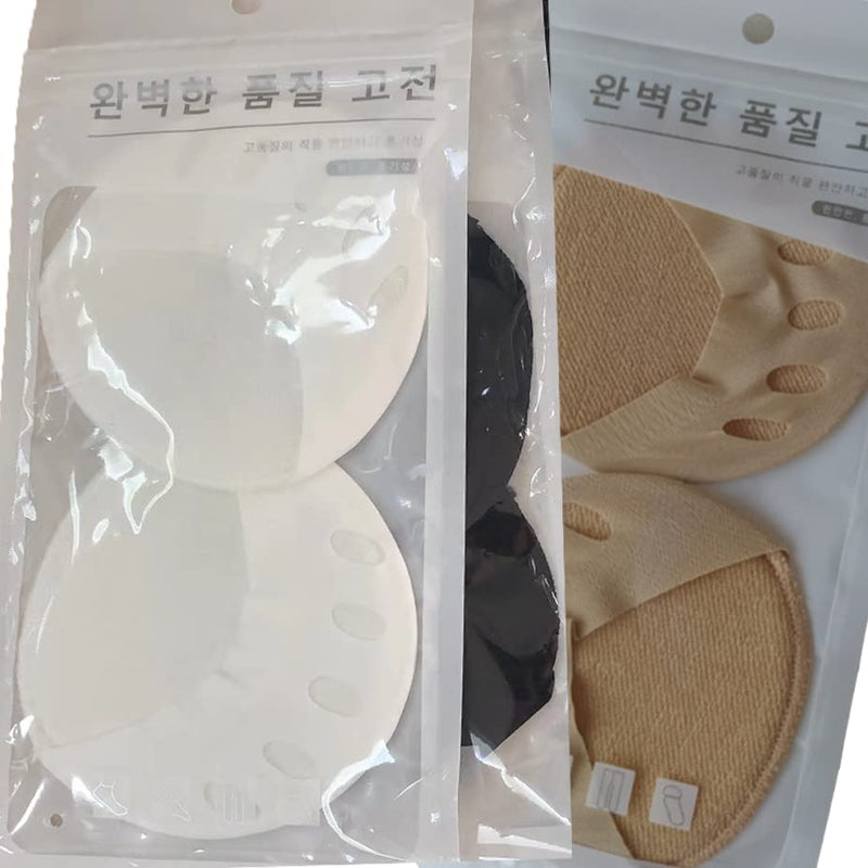Foot Pads(3pairs) Reusable Soft Ball of Foot Cushions Forefoot Pads for Women Prevention Pain Relief Honeycomb Fabric Toe Socks, 5 Toes, Sweat Absorbent, Non-Slip, Foot Cover, Inner Socks heyveen Black White Apricot - BeesActive Australia
