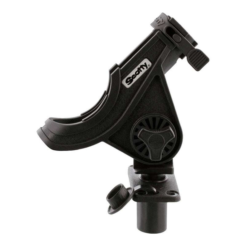 [AUSTRALIA] - Scotty Baitcaster/Spinning Rod Holder Black with 244 Flush Deck Mount, Small (0281-BK) 