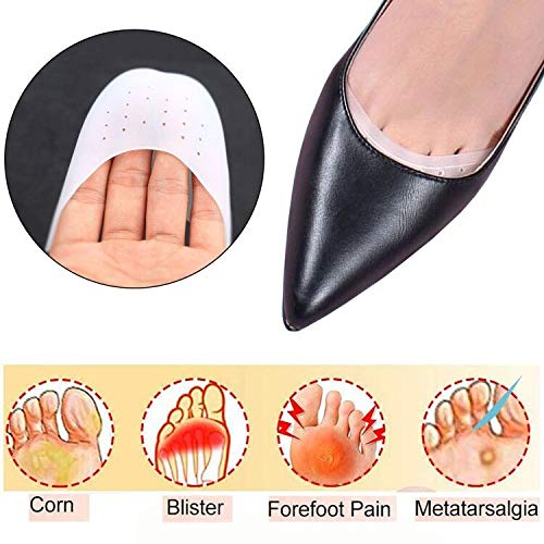 3 Pairs Ballet Silicone Toe Pads, Ballet Pointe Pads, Toe Cap Tip Protector Half Full Toe Protection Protector Toe Pad Ballet Forefoot Cushion Pads High Heels Toe Cap Protector with Breathable Holes White - BeesActive Australia