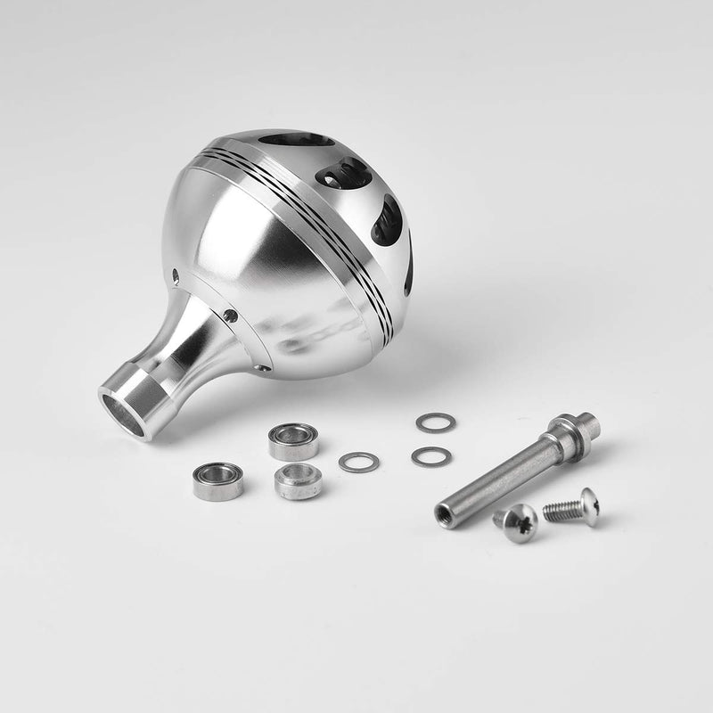 [AUSTRALIA] - GOMEXUS Power Knob Compatible for Shimano Stradic CI4 Sahara FI Daiwa Ballistic LT Exceler LT Spinning Reel Handle Replacement Direct Fitment Metal silver black 38mm 