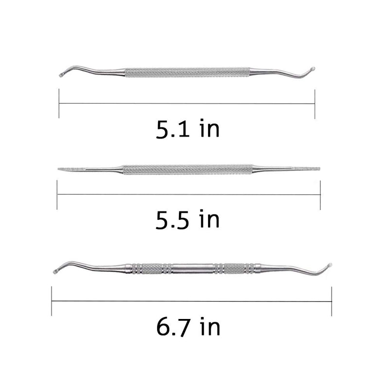 Ingrown Toenail Tool, 3 Pack Stainless Steel Ingrown Toenail File Kit Double Sided Pedicure Nail File Lifter Spoon Nail Pusher Cleaner Pedicure Tools - BeesActive Australia