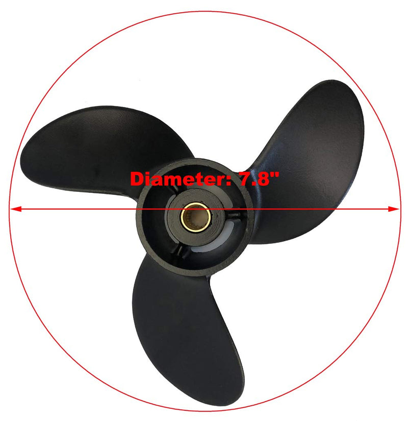 Boat Propeller 7.8x8 for Mercury Outboard Motors 2-Stroke 5HP 48-812950A02 /Tohatsu/Nissan 4HP 5HP 6HP 3R1-W64516-0 3R1W645160M - BeesActive Australia