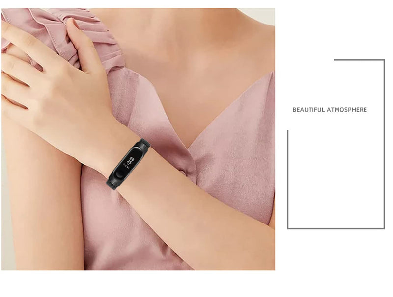 Braided Solo Loop Band Compatible for Xiaomi Mi band 5 6 Bands,Women Men Soft Stretchable Nylon Sport Replacement Wristband for Mi Band 4 3 Elastics Fibres Strap M (160mm-170mm) Black - BeesActive Australia