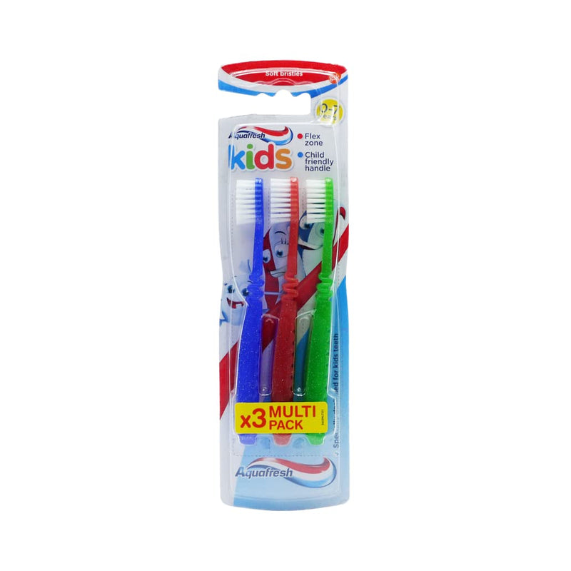 2 x Aquafresh Splash Toothpaste 3-8 Years Strawberry & Mint Flavour 50ml Bundled with Kids 0-7 Years Soft Bristles Toothbrush, Pack of 3 - BeesActive Australia