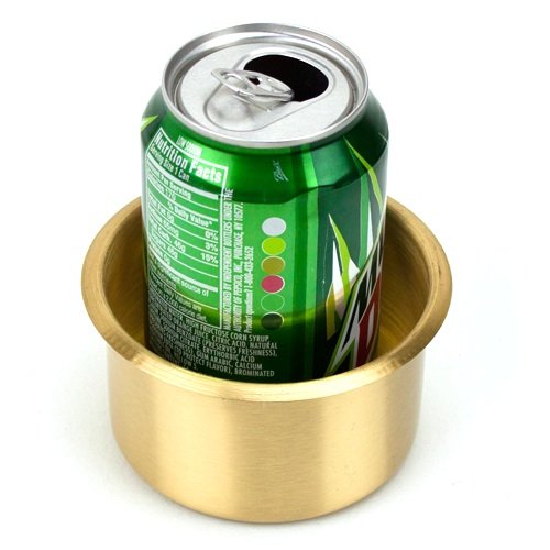 Jumbo Brass Drop-in Cup Holder for Poker and Card Tables - 2.25 Inch Tall, 3.75 Inch Diameter - Fits Water Bottles, Soda Cans, Beer Bottles, and More - BeesActive Australia