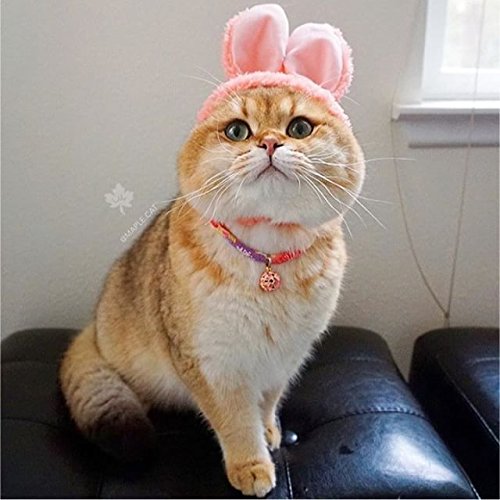 Necoichi Chirimen Cat Collar with Clover Bell, Handcrafted in Japan, 1 Size fits All Pastel Pink - BeesActive Australia