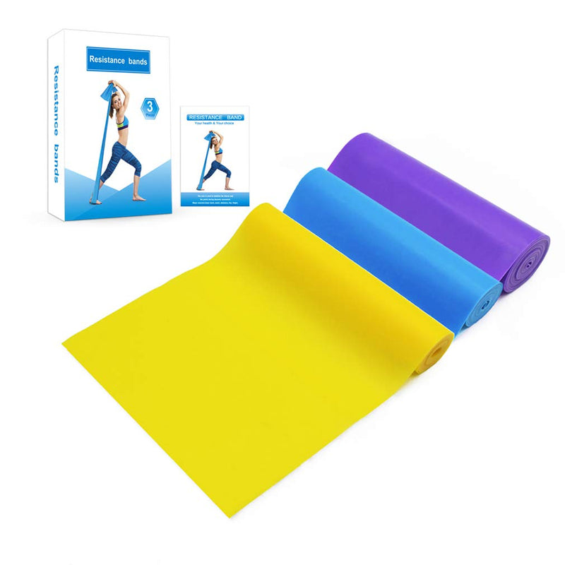 TAIYUNWEI Resistance Bands Set, [Set of 3] 1.5M/4.9ft Skin-Friendly Exercise Yoga Bands with 3 Resistance Levels,Workout Resistance Bands for Women/Men,Ideal for Strength Training,Yoga,Pilates,Fitness - BeesActive Australia