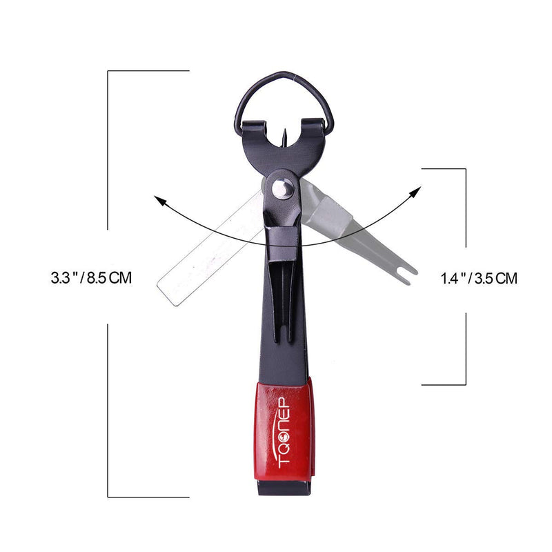 [AUSTRALIA] - TQONEP Fishing Quick Knot Tying Tool 420 Stainless Steel 4 in 1 Fly Line Clippers with Zinger Retractor Combo red 