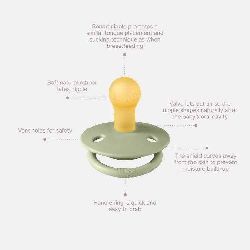BIBS Pacifiers 0-6 Months | Pack of 2 Premium Soothers | BPA-Free Round Nipple | Made in Denmark | Papaya/Violet Sky Pacifier - BeesActive Australia