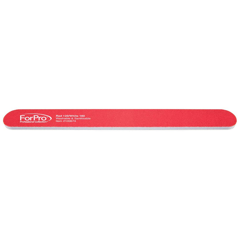 ForPro Foam Boards, Red 120/White 180 Grit, Double-Sided Manicure Nail Files, 7” L x .75” W 50Count - BeesActive Australia