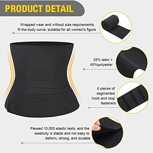 Snatch Me Up Wrap Bandage | Adjust your Snatch Waist Trimmer Tummy Sweat Wraps Belt for Women| Belly Body Shaper Compression Wrap | Gym Accessories Black - BeesActive Australia