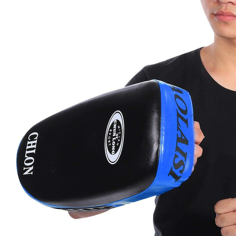 [AUSTRALIA] - Vbestlife Muay Thai Boxing Kicking Curve Pad PU Leather Thickened Taekwondo Kick Pads Hand Feet Target Punching Training Shield for Adults Kids Blue 