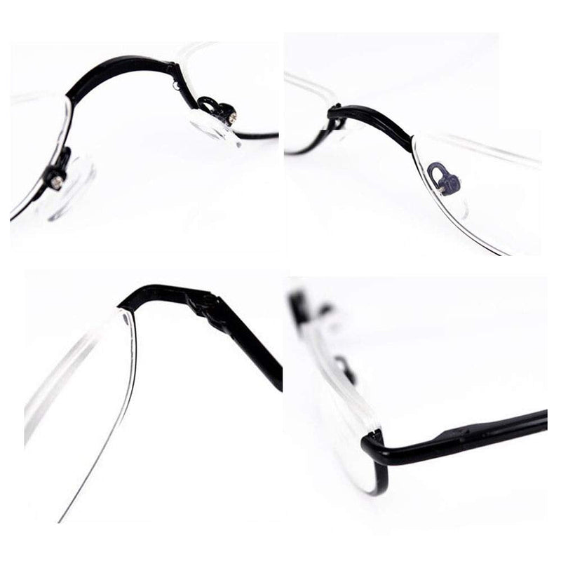 KoKoBin Half Frame Reading Glasses Spring Hinges for Men Women Slim Half Moon Lens Readers Metal Semi Rimless eyewear Black/Gray 3.0 Dioptres - BeesActive Australia