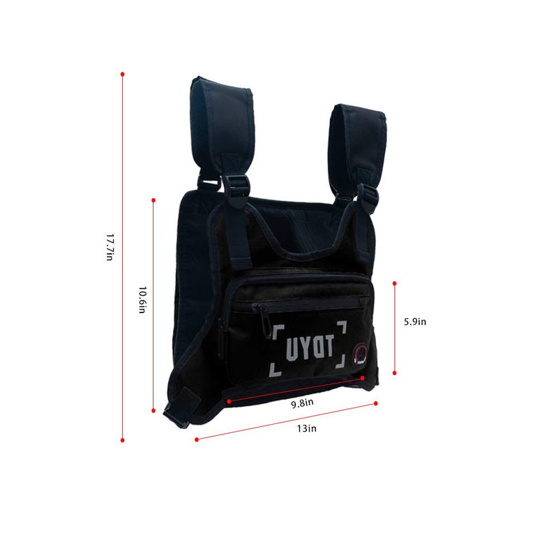 Klykon Chest Bag for Men Fashion Chest Rig Bag Pack Harness Reflective Utility Light Bags for Men Women Night Running Exercise Hiking Black - BeesActive Australia