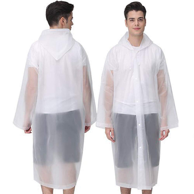 Cosowe Rain Ponchos for Adults Reusable, 2 Pcs Raincoats Emergency for Women Men with Hood and Drawstring A-adults Poncho-white - BeesActive Australia