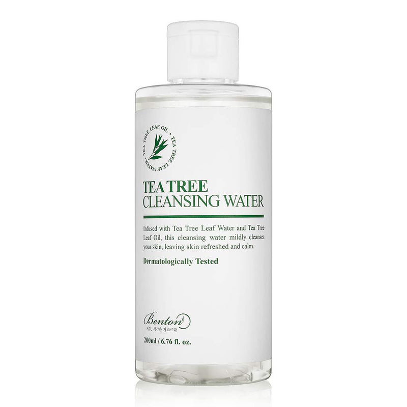 BENTON Tea Tree Cleansing Water 200ml (6.76 fl.oz.) - Contains 70% Tea Tree Leaf Water & Oil, Removes Heavy Makeup without Skin Irritation for Sensitive Oily Skin, Sebum Control, Soothing & Hydrating - BeesActive Australia