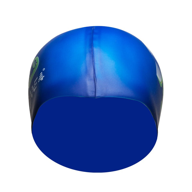 [AUSTRALIA] - LANE 4 Accessories Flat Silicone Cap - Waterproof Durable Silicone, Solid Color, Comfortable Lightweight Professional for Adults Men Women Teens AJ040 (Navy Dinosaur) 