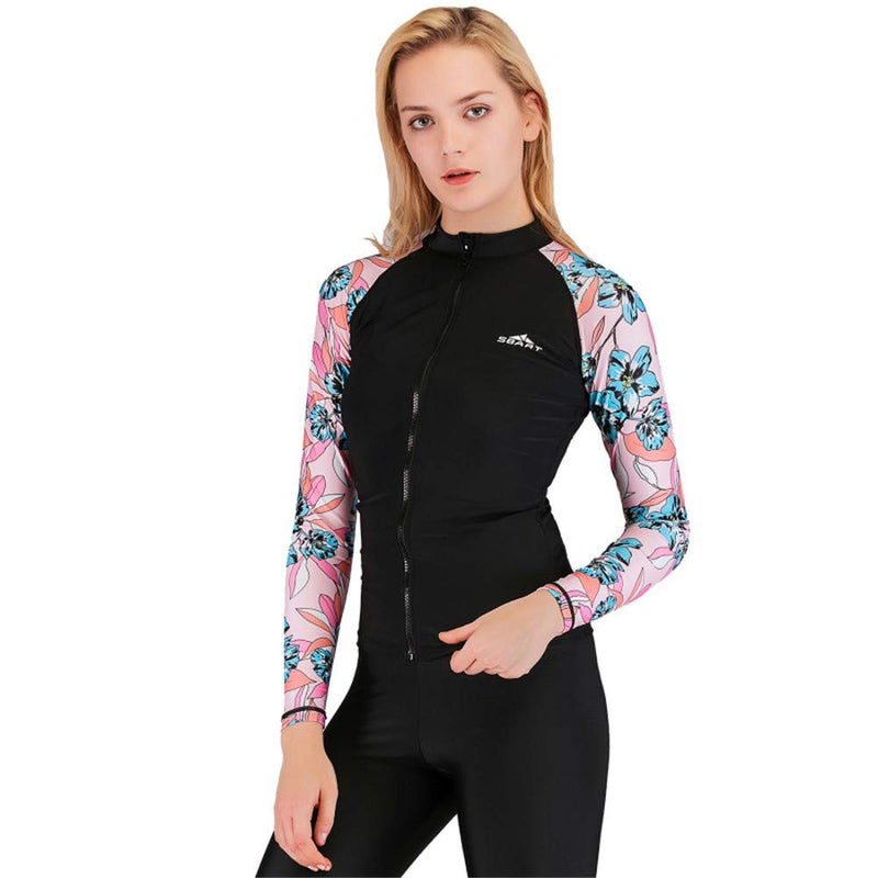 [AUSTRALIA] - Women's Long-Sleeve Zipper top Diving Suit Scuba Diving Suit Surfing Snorkeling Top Wetsuit Jacket Long X-Large 