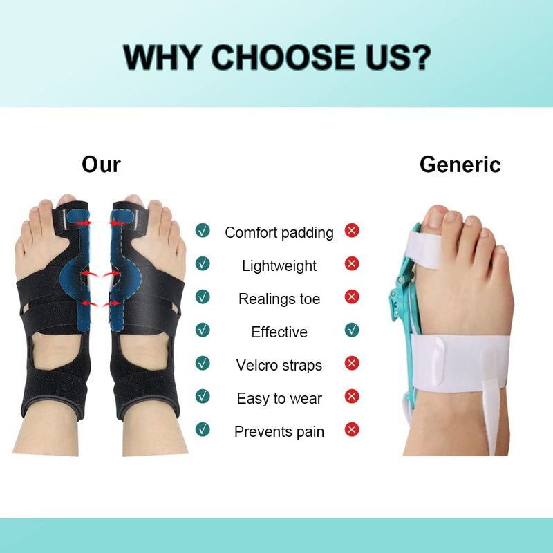 MMPANG Bunion Corrector Set for Men&Women Orthopedic Bunion Toe Straightener Adjustable Bunion Splint with Silicone Toe Separators and Toe Stretch Straightener Strap for Hallux Valgus Bunion Relief - BeesActive Australia