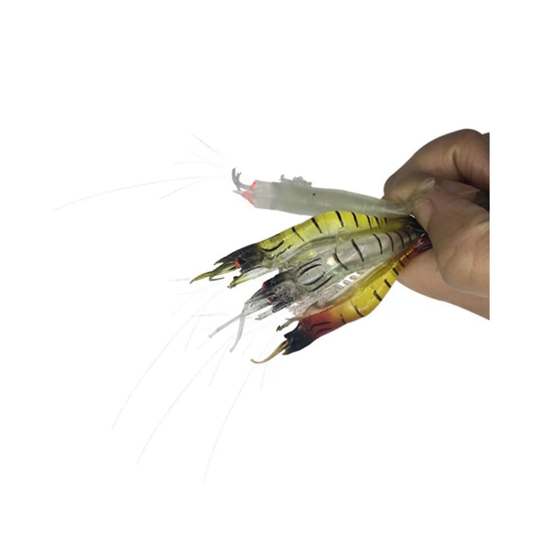 [AUSTRALIA] - nawaish Artificial Silicone Soft Bait Set, Luminous Shrimp Fishing Lure with Hook Fishing Tackle, Freshwater/Saltwater 20 Pcs 