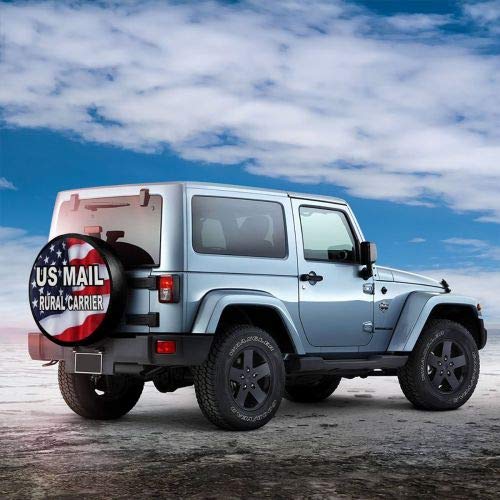 MSGUIDE US Mail Rural Carrier Spare Wheel Tire Cover Weatherproof Tire Protectors for Jeep Trailer RV SUV Truck and Many Vehicles (14" 15" 16" 17") 14'' for diameter 23''-27'' - BeesActive Australia