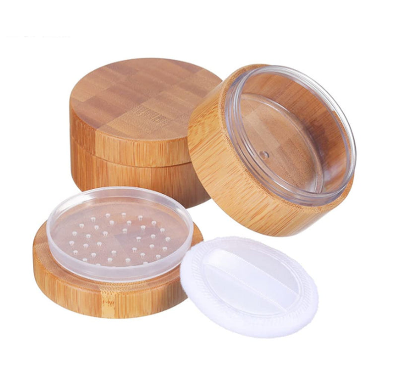 30ml Upscale Wood Cosmetic Container with Lids Loose Powder Container Travel Cosmetic Jar Pot Makeup Sample Containers Tins - BeesActive Australia