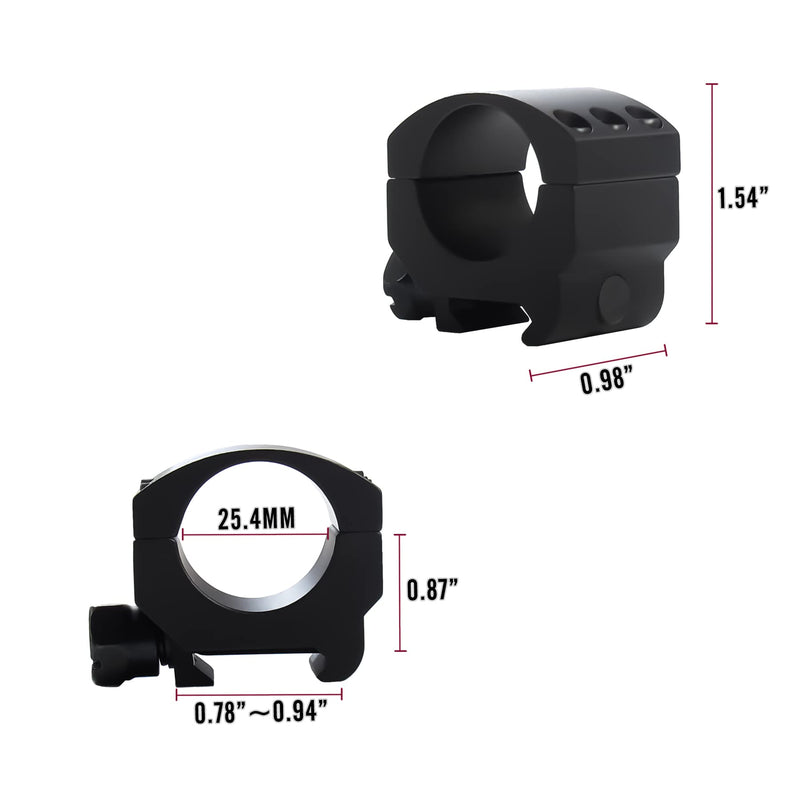 Picatinny Scope Ring 2 Pack, Heavy Duty Tactical Scope Rings for Scopes Optics and More, Rifle Scope Rings Compatible for 20mm Picatinny & Weaver Rails, Low Profile, 1 Inch 30MM 1 Inch - Low - BeesActive Australia