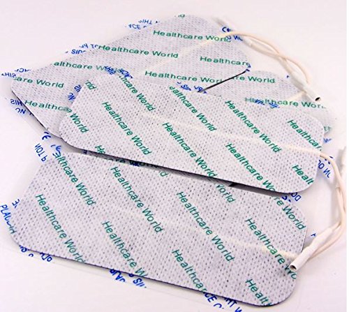 TENS/EMS Electrodes Pre-Wired Backed with High Quality Self-Adhesive Gel Combo Pack 8 Square 5 x 5 cm and 8 Large 5x10cm Healthcare World - BeesActive Australia