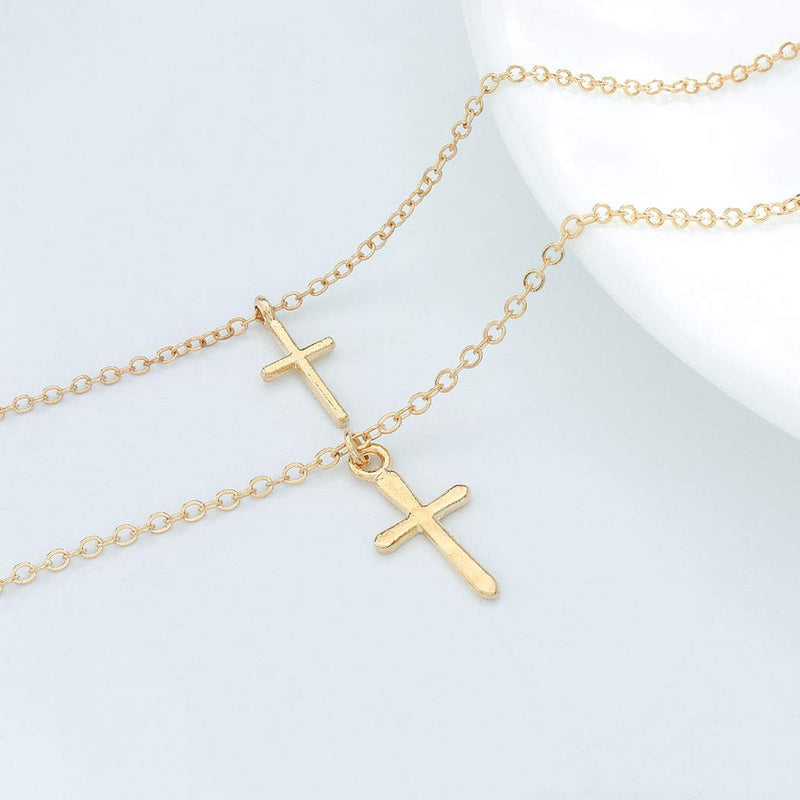 Yalice Layered Necklace Chain Cross Necklaces Jewelry for Women and Girls Gold - BeesActive Australia