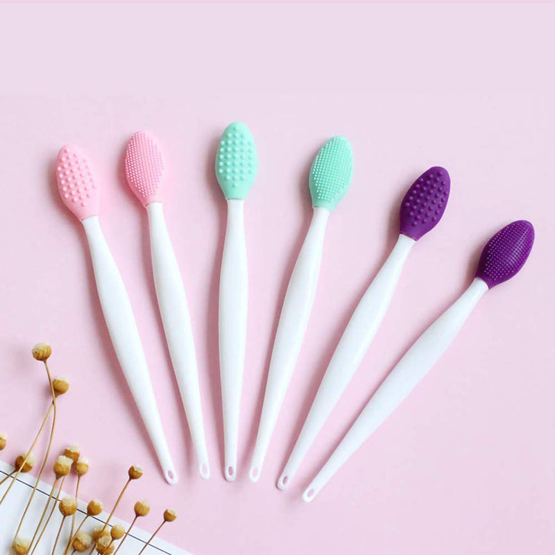 YITUAL 6 Pieces Exfoliating Lip Brush, Facial Cleaning Brush, Soft Silicone, Double-Sided, for Smoother and Fuller Lips - BeesActive Australia