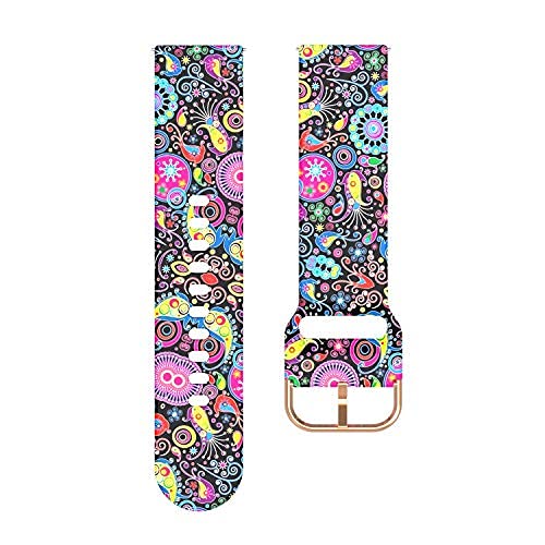 3-Pack Bands Compatible with Dirrelo GT01 Smart Watch Band, Quick Release Soft Silicone Pattern Printed Straps Replacement for Dirrelo GT01 Smartwatch Women&Men(3 Colors A) StarrySky&Flower&Peacock - BeesActive Australia