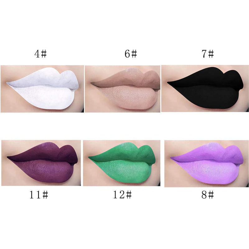 Kisshine Matte Lipsticks Gothic Colorful Lipstick Party Long Lasting Non Fading Lip Stick Cosmetics Makeup Gift for Women and Girls Pack of 1 (Purple 11#) Purple 11# - BeesActive Australia