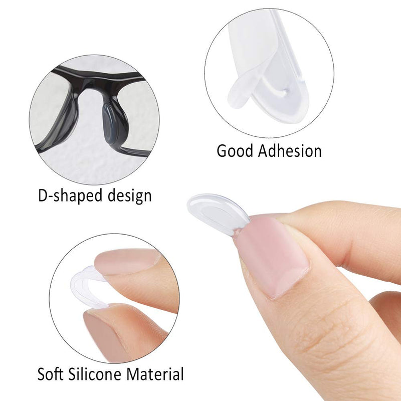 60 Pairs Eyeglass Nose Pads, Anti-Slip Eyeglass Pads Adhesive Nose Pad Glasses Transparent Soft Silicone Nose Pads for Glasses Spectacles - BeesActive Australia