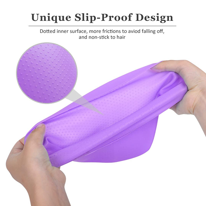 Swim Cap by Rapidor, Silicone Unisex for Adults and Teens, RC907 Series Purple - BeesActive Australia