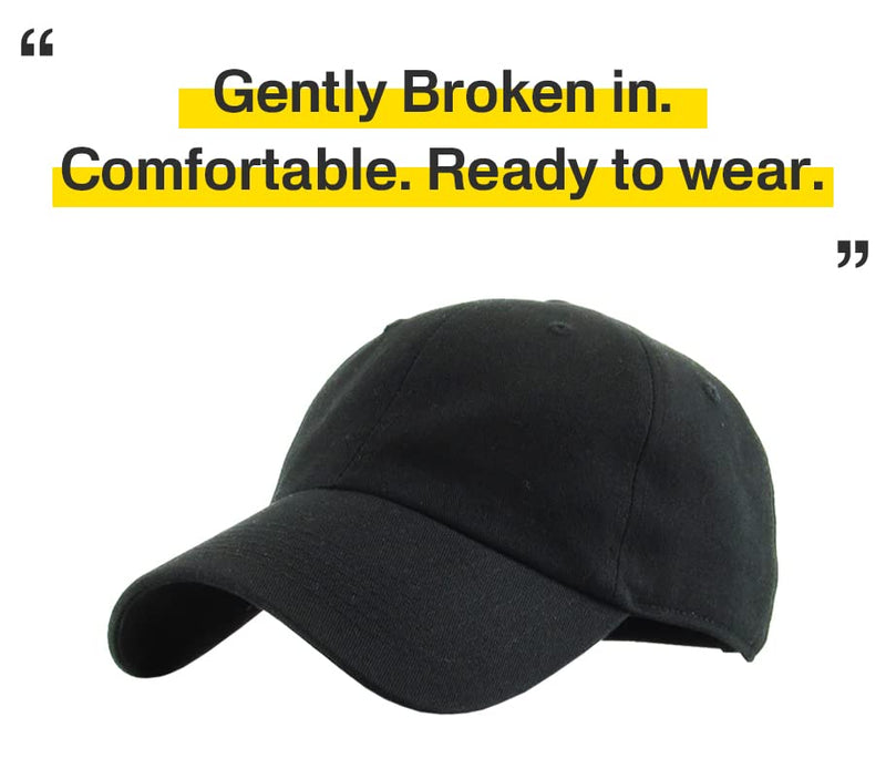 KBETHOS Original Classic Low Profile Cotton Hat Men Women Baseball Cap Dad Hat Adjustable Unconstructed Plain Cap One Size Black Classic - BeesActive Australia