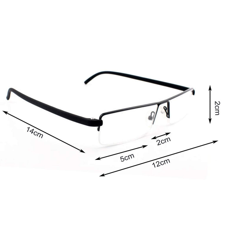 KoKoBin Lightweight TR90 Material Frame Reading Glasses for Mens Womens Half Rim with Case Portable Readers Black 1.5 Dioptres - BeesActive Australia