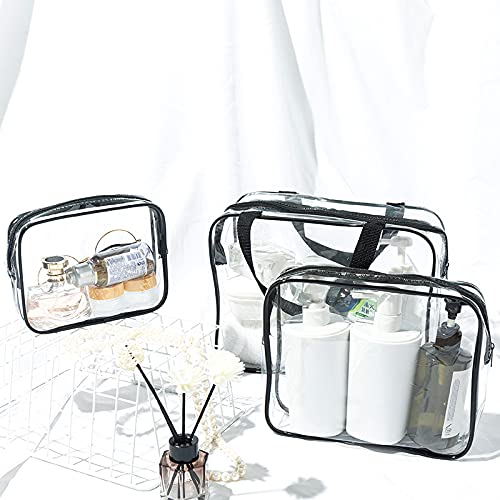 Clear Toiletry Bags, 3 in 1 Clear Cosmetic Bag, Premium Waterproof Transparent PVC Travel Bag Wash Bag Makeup Organiser Bag for Men, Women and Kids. - BeesActive Australia