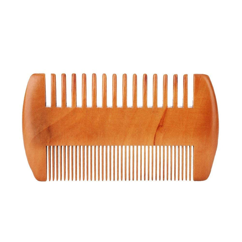 Shaving Brush Set, Men Facial Mustache Beard Brush Hair Face Cleaning Massager Groooming Kit Tool Boar Bristle Wood Handle(Beard Comb) - BeesActive Australia