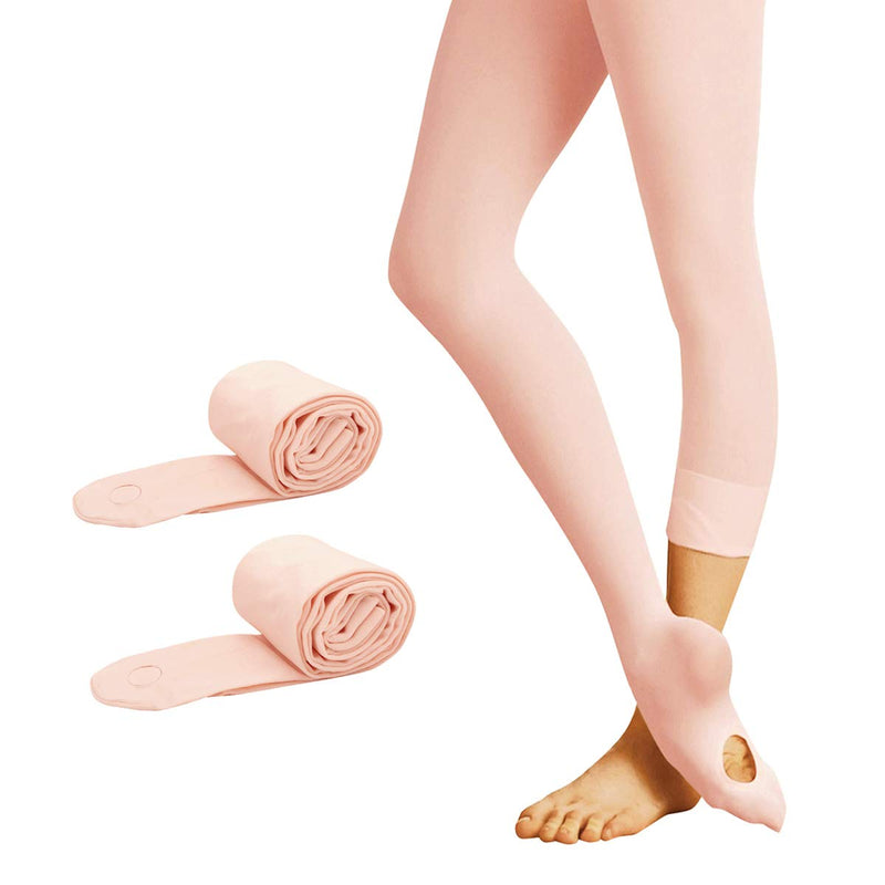 2 Pairs Girls' Ultra Soft Pro Dance Tights Ballet Transition Daily Student Tights (Toddler/Little Kid/Big Kid) 11-13 Years Ballet Pink 2 Pairs - BeesActive Australia