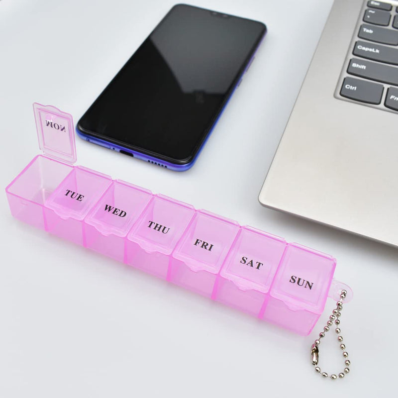 3 Pcs Pill Box Organiser 7 Day One Time a Day Pill Dispenser Storage Case for Medication Supplements Vitamins and Cod Liver Oil - BeesActive Australia