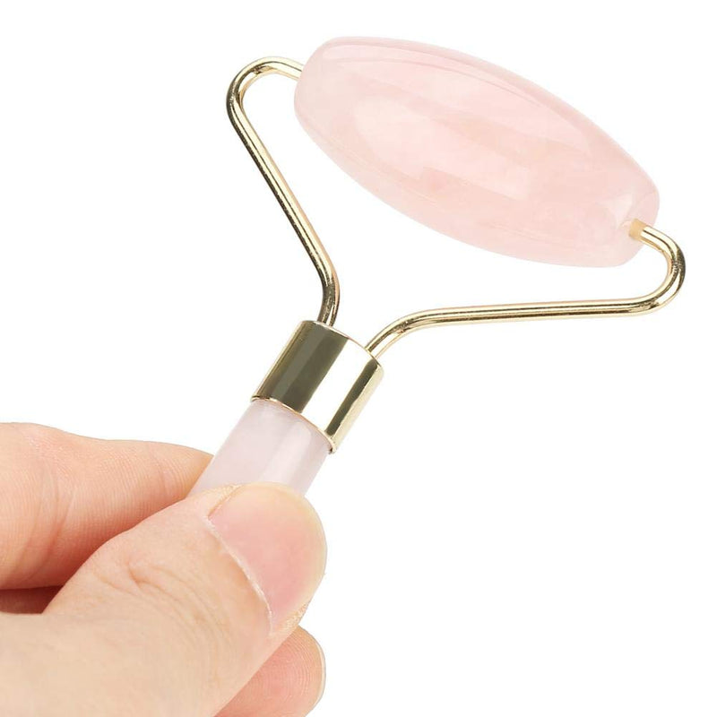 ZJchao Jade Massager Jade Facial Roller Natural Pink Crystal Massager Body Face Massage Roller Wrinkle Removal Skincare Beauty Tool - BeesActive Australia
